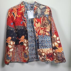 Colorful Patchwork Floral Quilted Jacket